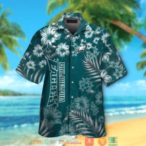 Philadelphia Eagles Leaf Hibiscus Hawaiian Shirt