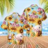 Pig Sunflower Pattern Hawaiian Shirt