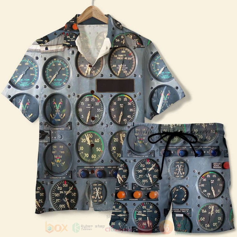 Pilot Custom Name Flight Instruments Panel Hawaiian Shirt Pilot Custom Name Flight Instruments Panel Hawaiian Shirt