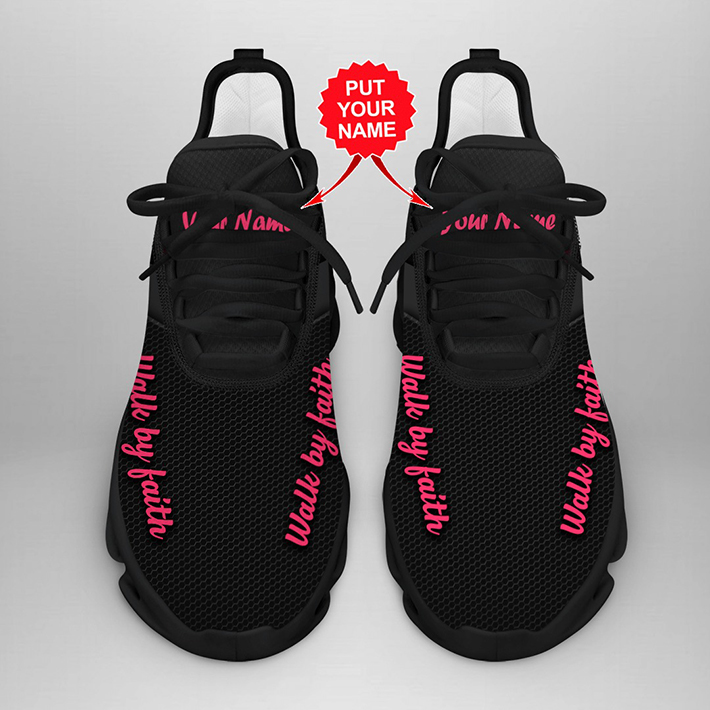 Pink Ribbon Walk By Faith Custom Name Clunky Max Soul Shoes Pink Ribbon Walk By Faith Custom Name Clunky Max Soul Shoes