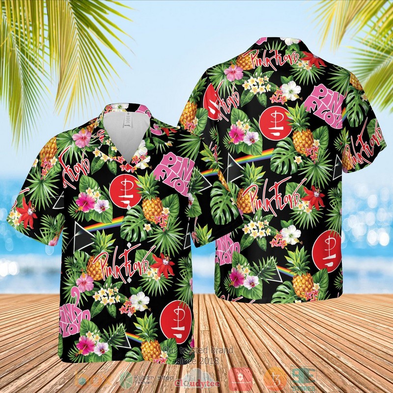 Pink Floyd Band Pineapple Black Green Hawaiian Shirt Pink Floyd Band Pineapple Black Green Hawaiian Shirt