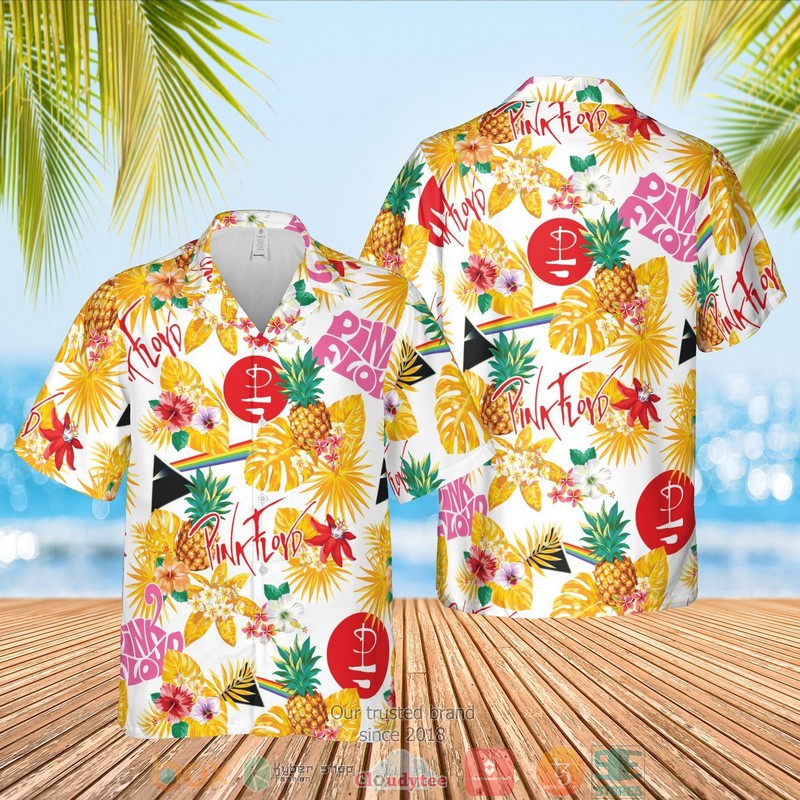 Pink Floyd Band Pineapple White Yellow Hawaiian Shirt Pink Floyd Band Pineapple White Yellow Hawaiian Shirt