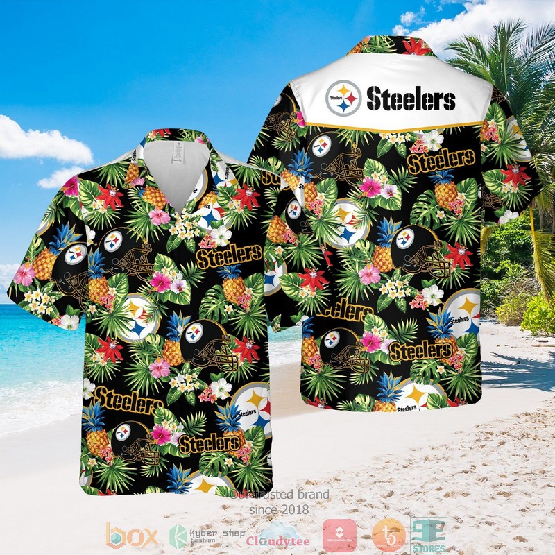 Pittsburgh Steelers Nfl Pineapple Black Hawaiian Shirt Pittsburgh Steelers Nfl Pineapple Black Hawaiian Shirt