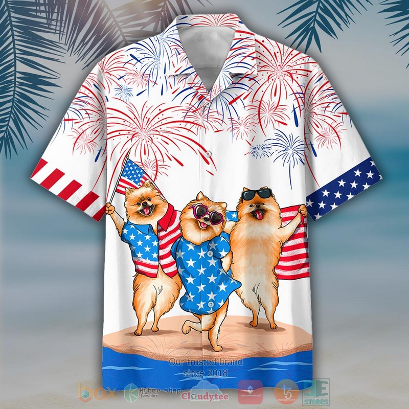 Pomeranian Independence Day Is Coming White Hawaiian Shirt Pomeranian Independence Day Is Coming White Hawaiian Shirt