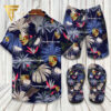 Porsche Tropical Version Hawaiian Shirt Beach Shorts And Flip Flops