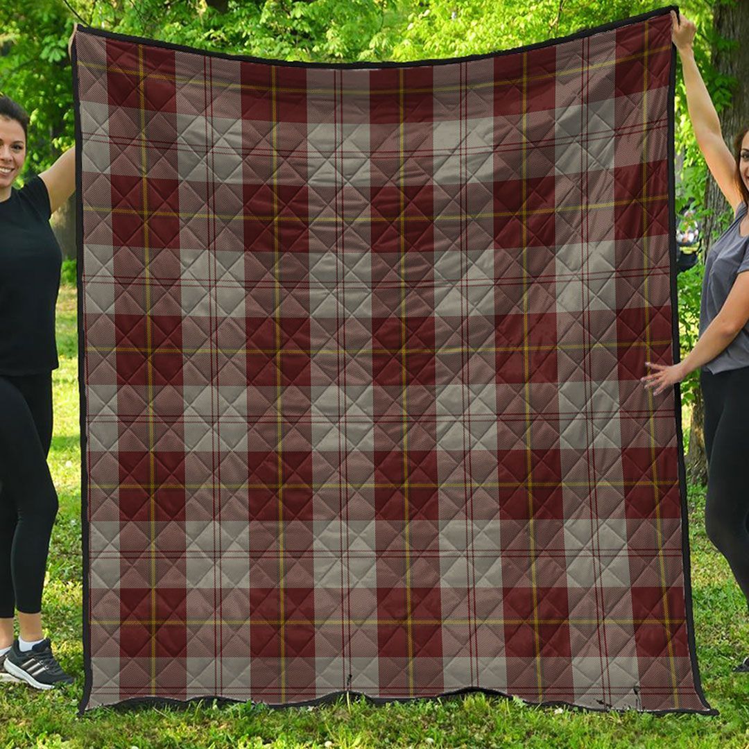 Premium Quilt - Cunningham Burgundy Dancers Tartan Quilt A7 Premium Quilt - Cunningham Burgundy Dancers Tartan Quilt A7