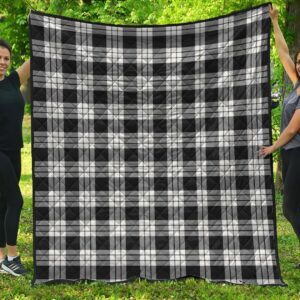 Premium Quilt - MacFarlane Black & White Tartan Quilt A7