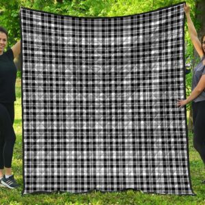 Premium Quilt - Scott Black & White Modern Tartan Quilt A7