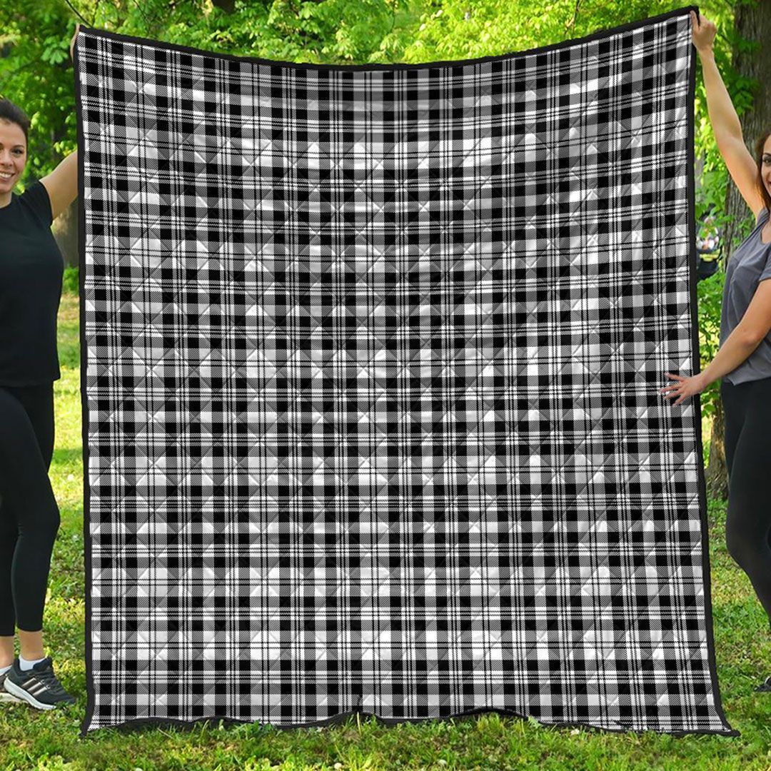 Premium Quilt - Scott Black & White Modern Tartan Quilt A7 Premium Quilt - Scott Black & White Modern Tartan Quilt A7