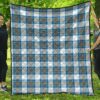 Premium Quilt - Stewart Muted Blue Tartan Quilt A7