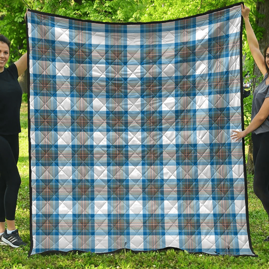Premium Quilt - Stewart Muted Blue Tartan Quilt A7 Premium Quilt - Stewart Muted Blue Tartan Quilt A7