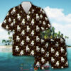 Bull Terrier Brown Rounded Skull Hawaiian Shirt And Shorts