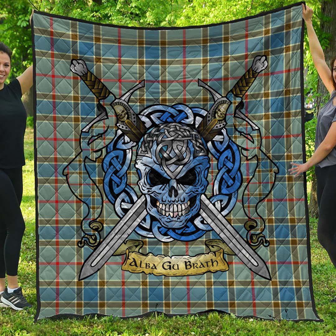 Quilt - Balfour Blue Tartan Premium Quilt Celtic Scottish Warrior A7 Quilt - Balfour Blue Tartan Premium Quilt Celtic Scottish Warrior A7