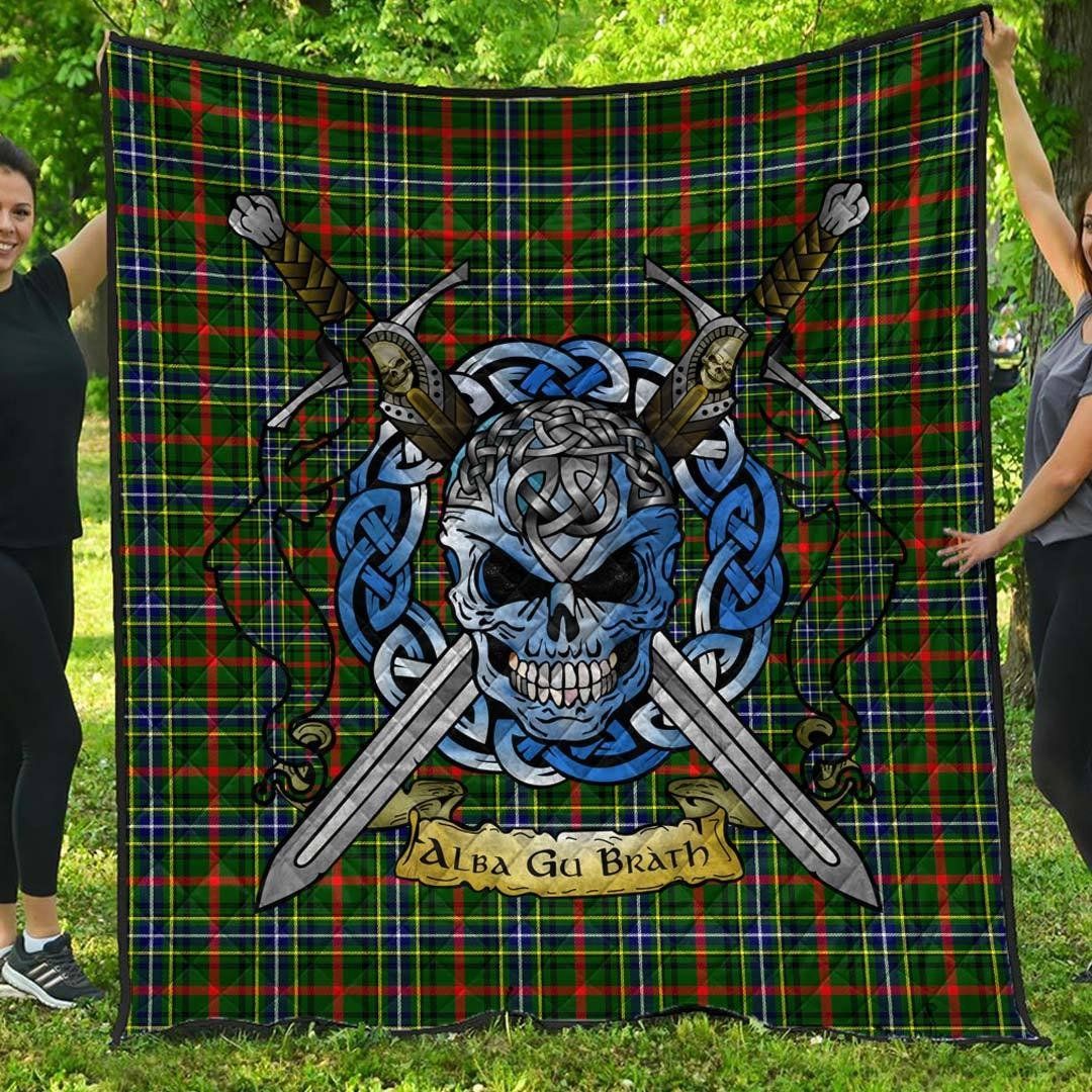 Quilt - Bisset Tartan Premium Quilt Celtic Scottish Warrior A7 Quilt - Bisset Tartan Premium Quilt Celtic Scottish Warrior A7