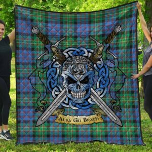 Quilt - Bowie Ancient Tartan Premium Quilt Celtic Scottish Warrior A7