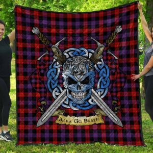 Quilt - Brown Modern Tartan Premium Quilt Celtic Scottish Warrior A7