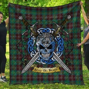 Quilt - Chisholm Hunting Ancient Tartan Premium Quilt Celtic Scottish Warrior A7