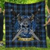 Quilt - Clergy Blue Tartan Premium Quilt Celtic Scottish Warrior A7