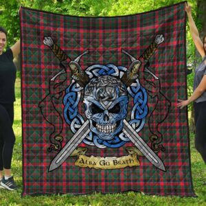 Quilt - Cumming Hunting Modern Tartan Premium Quilt Celtic Scottish Warrior A7