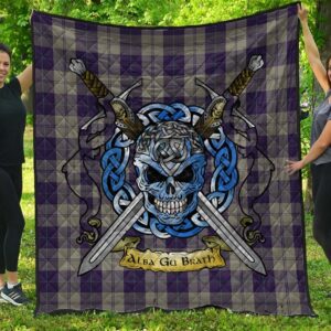 Quilt - Cunningham Dress Blue Dancers Tartan Premium Quilt Celtic Scottish Warrior A7