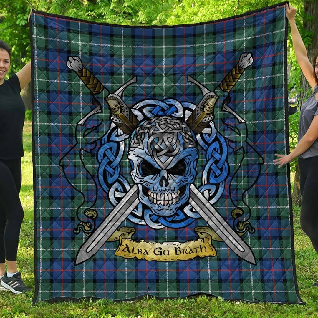 Quilt - Davidson of Tulloch Tartan Premium Quilt Celtic Scottish Warrior A7 Quilt - Davidson of Tulloch Tartan Premium Quilt Celtic Scottish Warrior A7