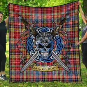 Quilt - Drummond of Strathallan Tartan Premium Quilt Celtic Scottish Warrior A7