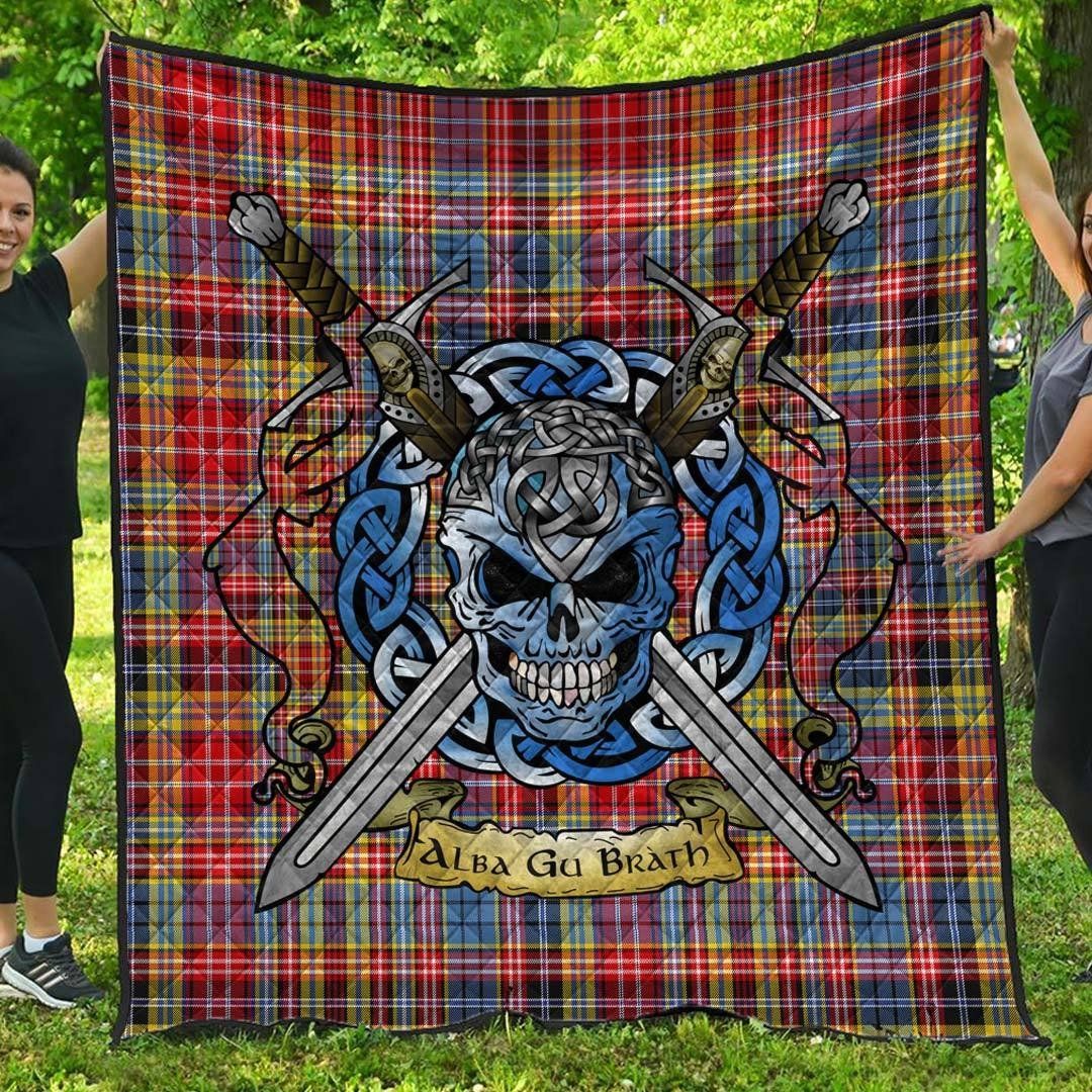 Quilt - Drummond of Strathallan Tartan Premium Quilt Celtic Scottish Warrior A7 Quilt - Drummond of Strathallan Tartan Premium Quilt Celtic Scottish Warrior A7