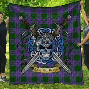 Quilt - Elphinstone Tartan Premium Quilt Celtic Scottish Warrior A7