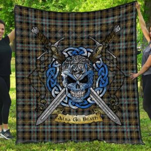 Quilt - Farquharson Weathered Tartan Premium Quilt Celtic Scottish Warrior A7