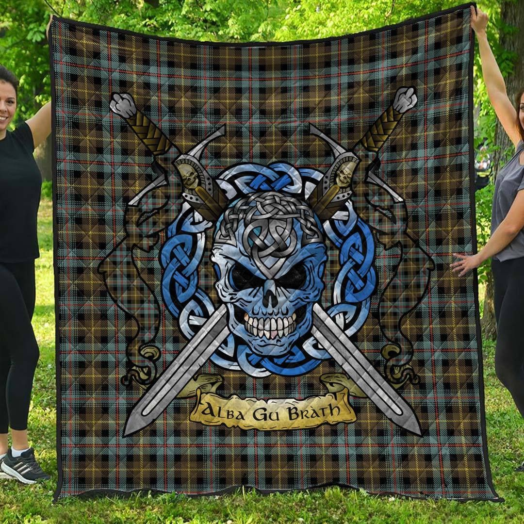 Quilt - Farquharson Weathered Tartan Premium Quilt Celtic Scottish Warrior A7 Quilt - Farquharson Weathered Tartan Premium Quilt Celtic Scottish Warrior A7