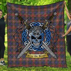 Quilt - Fraser Hunting Modern Tartan Premium Quilt Celtic Scottish Warrior A7