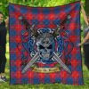 Quilt - Galloway Red Tartan Premium Quilt Celtic Scottish Warrior A7