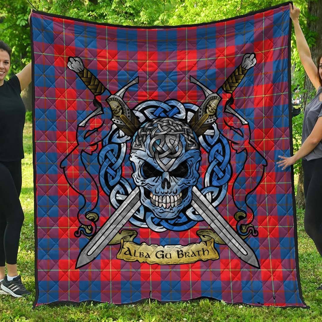 Quilt - Galloway Red Tartan Premium Quilt Celtic Scottish Warrior A7 Quilt - Galloway Red Tartan Premium Quilt Celtic Scottish Warrior A7
