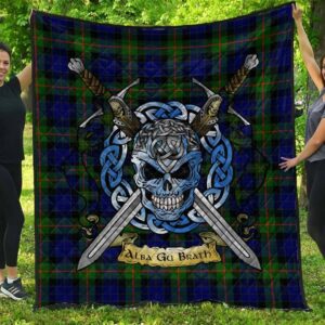 Quilt - Gunn Modern Tartan Premium Quilt Celtic Scottish Warrior A7