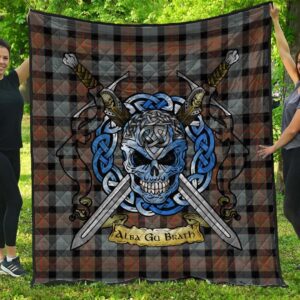 Quilt - Gunn Weathered Tartan Premium Quilt Celtic Scottish Warrior A7