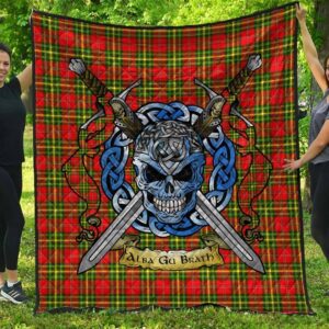 Quilt - Leask Tartan Premium Quilt Celtic Scottish Warrior A7