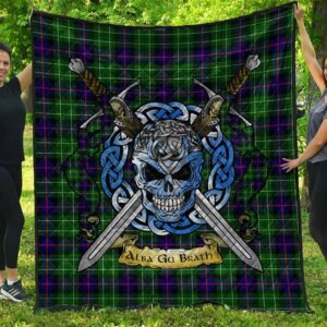 Quilt - Leslie Hunting Ancient Tartan Premium Quilt Celtic Scottish Warrior A7