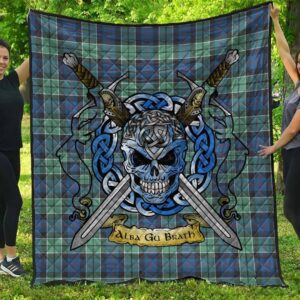 Quilt - Leslie Hunting Tartan Premium Quilt Celtic Scottish Warrior A7