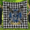 Quilt - MacFarlane Black & White Ancient Tartan Premium Quilt Celtic Scottish Warrior A7