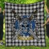 Quilt - MacFarlane Black & White Tartan Premium Quilt Celtic Scottish Warrior A7