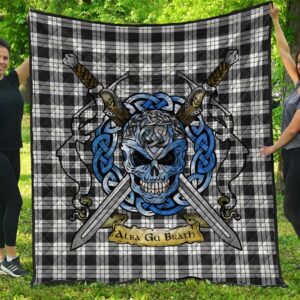 Quilt - MacFarlane Black & White Tartan Premium Quilt Celtic Scottish Warrior A7