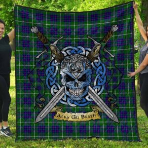 Quilt - MacIntyre Hunting Modern Tartan Premium Quilt Celtic Scottish Warrior A7