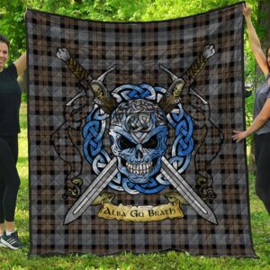 Quilt - MacKay Weathered Tartan Premium Quilt Celtic Scottish Warrior A7