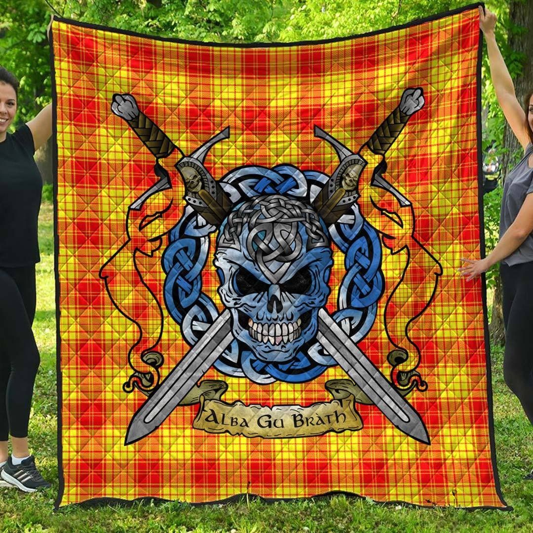 Quilt - MacMillan Clan Tartan Premium Quilt Celtic Scottish Warrior A7 Quilt - MacMillan Clan Tartan Premium Quilt Celtic Scottish Warrior A7