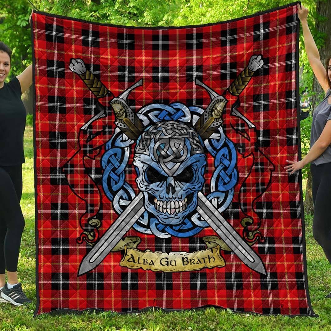Quilt - Marjoribanks Tartan Premium Quilt Celtic Scottish Warrior A7 Quilt - Marjoribanks Tartan Premium Quilt Celtic Scottish Warrior A7