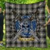 Quilt - Menzies Black & White Ancient Tartan Premium Quilt Celtic Scottish Warrior A7