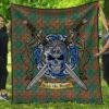Quilt - Menzies Green Ancient Tartan Premium Quilt Celtic Scottish Warrior A7