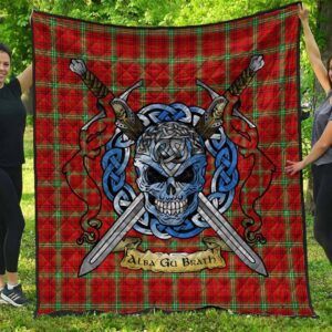Quilt - Morrison Red Modern Tartan Premium Quilt Celtic Scottish Warrior A7
