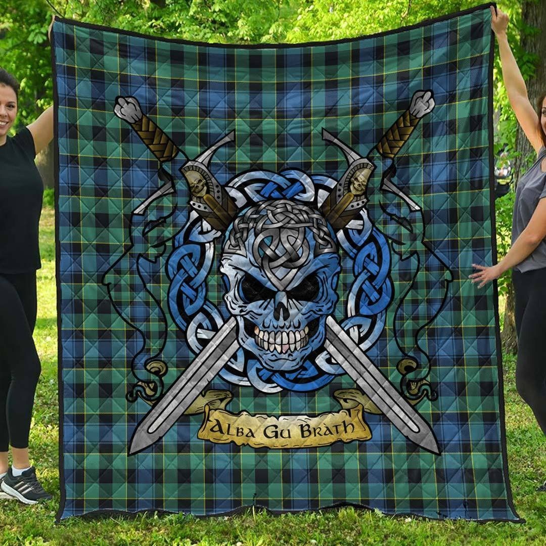 Quilt - Mouat Tartan Premium Quilt Celtic Scottish Warrior A7 Quilt - Mouat Tartan Premium Quilt Celtic Scottish Warrior A7
