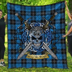 Quilt - Ramsay Blue Ancient Tartan Premium Quilt Celtic Scottish Warrior A7